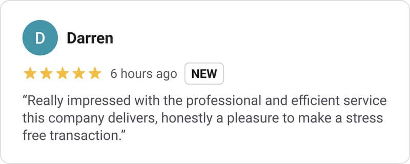 5-star Chrono Hunter review from customer Darren praising the professional and efficient service when selling a luxury watch online, highlighting a trusted UK watch buyer and stress-free transaction.